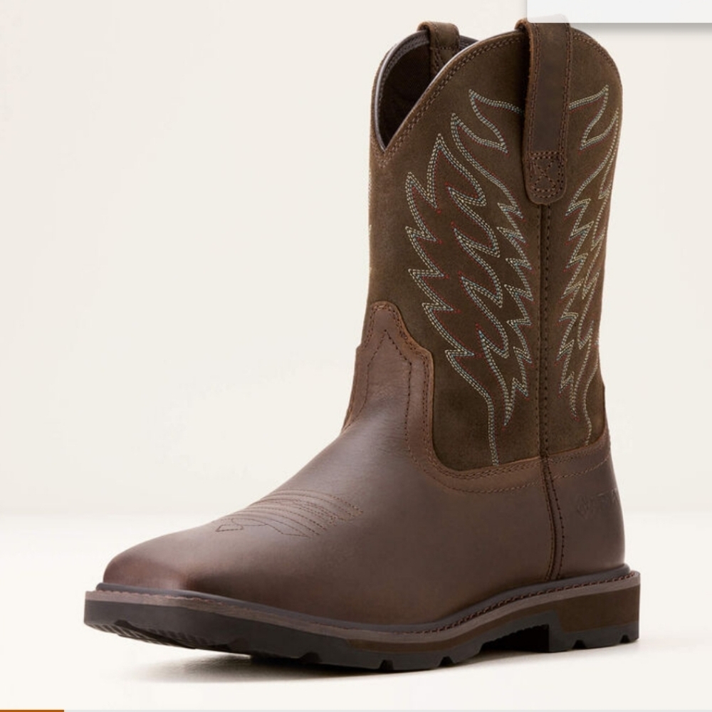 Ariat Dark Brown Western Boots with Stitching